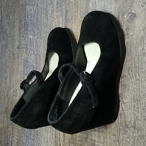 VERBATIM  Maryjane 6.5 platform BLACK  Suede Leather Covered buckle - Picture 13 of 16